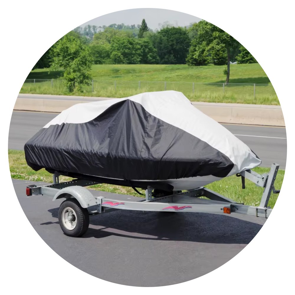 HOTO OEM & ODM Quality Durable 600D Polyester Fabric Waterproof and UV Proof V-shaped PWC JetSki Covers